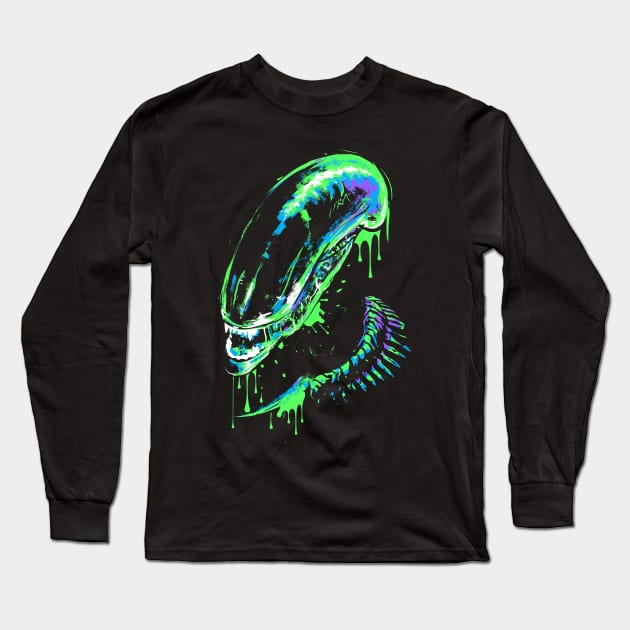 Colorful Xenomorph Long Sleeve T-Shirt by IlonaHibernis